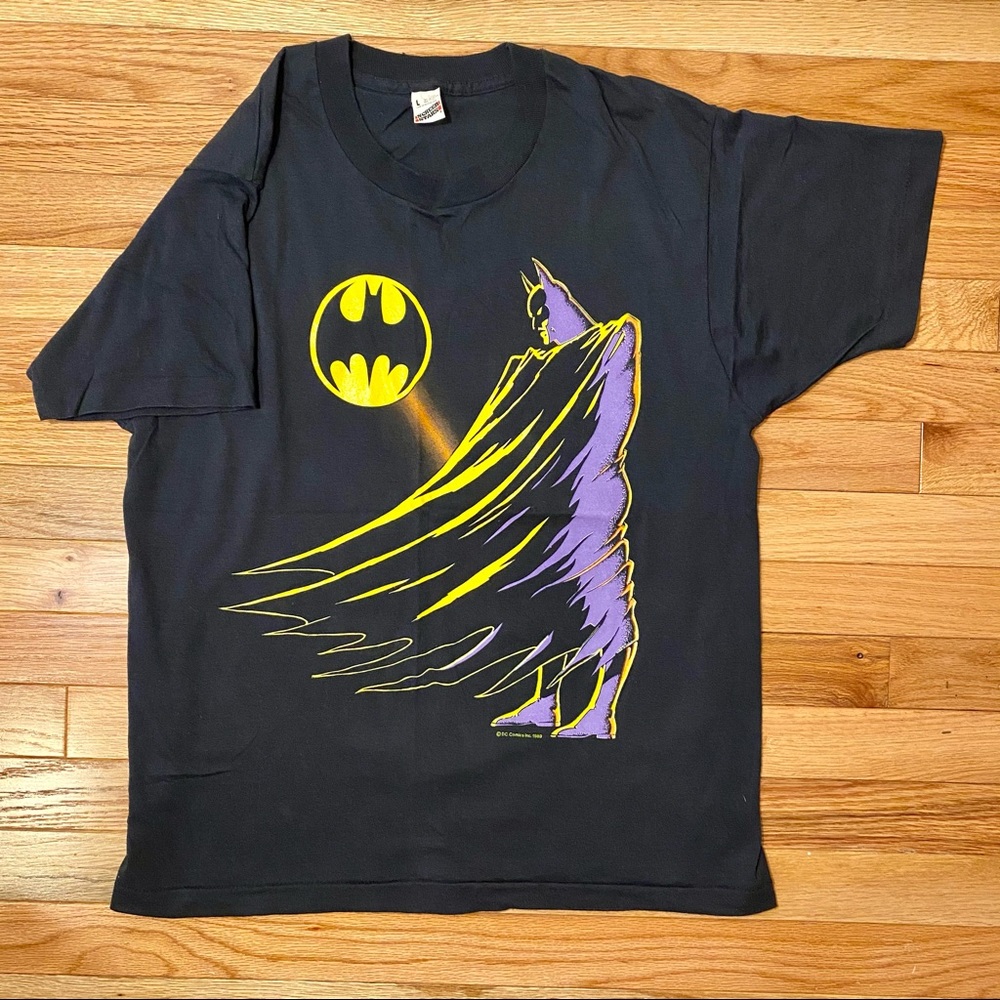 VINTAGE SCREEN STARS 1989 SINGLE STITCH DC COMICS BATMAN T-SHIRT SIZE LARGE